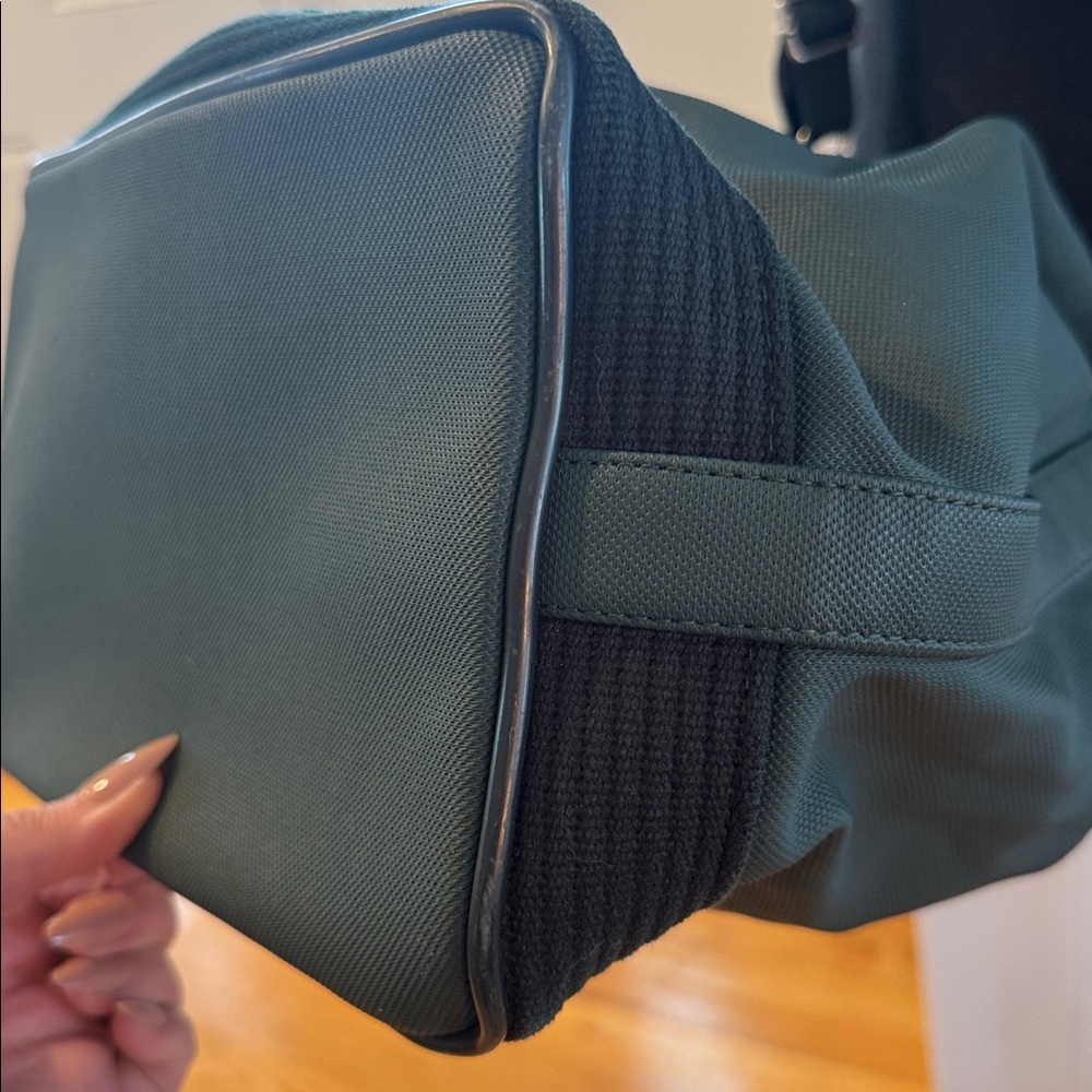 Vintage Green Lacoste Logo Canvas Bucket Bag drawstring tote unisex purse travel - Picture 7 of 12